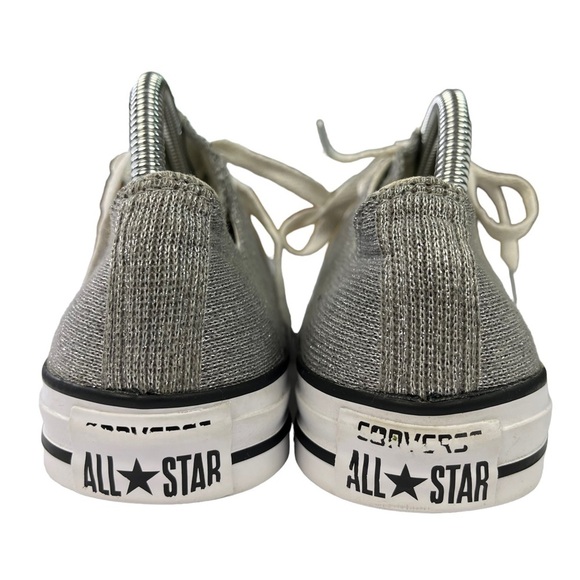 Converse All Star Low Top Metallic Silver Thread Sneakers Womens‎ Size 9 - Picture 8 of 10